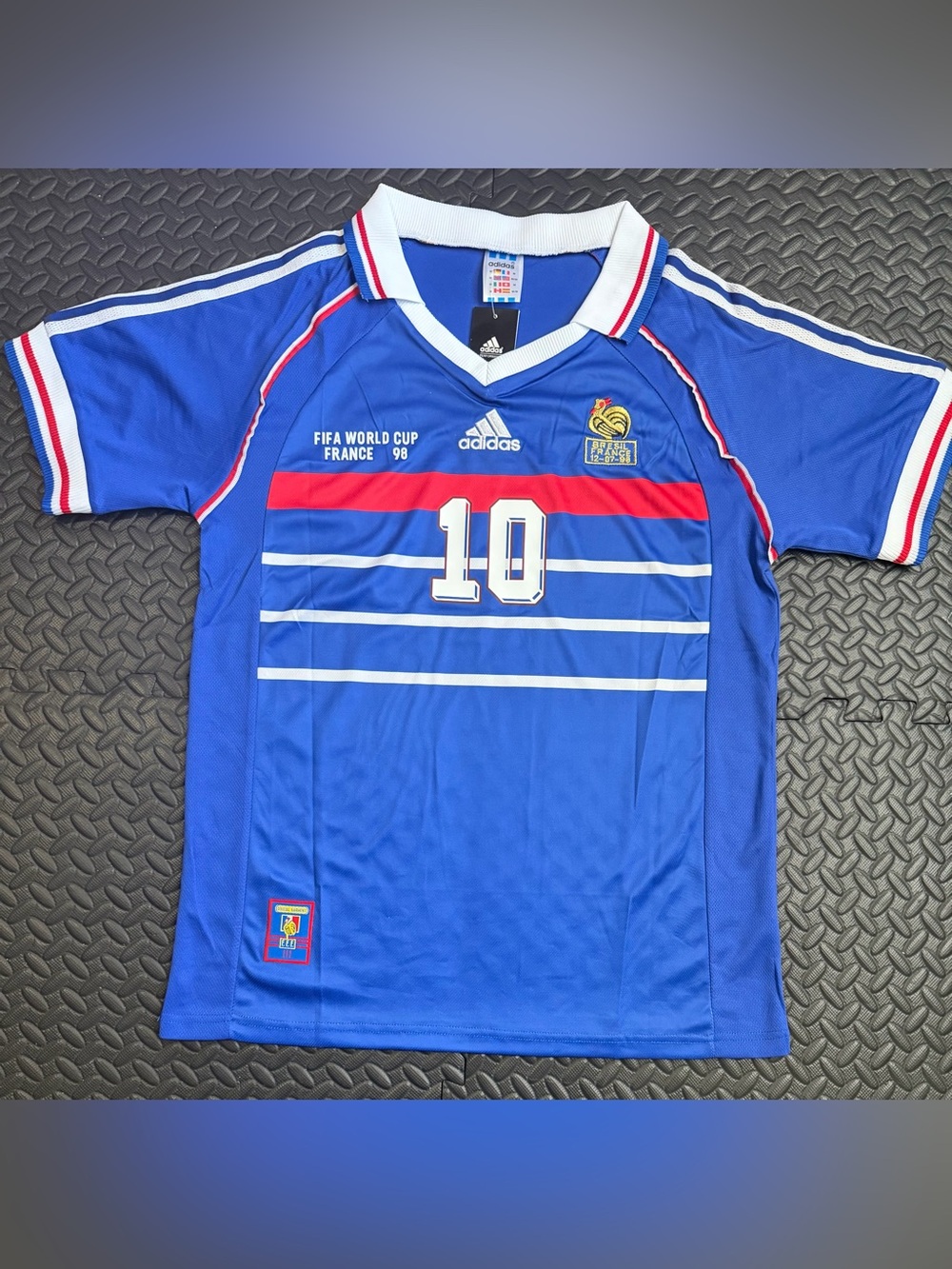 Zidane France Retro Jersey Worldcup 1998 #10 Vintage Style